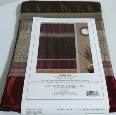Fabric Shower curtain Creative Bath  Mystique earth tone colors 70'' x 72'' new