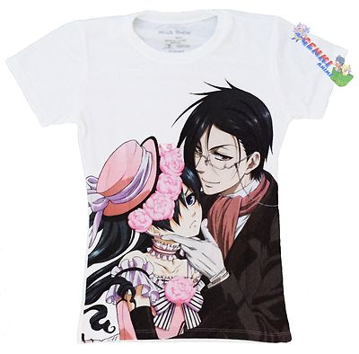 **Легально** Черная футболка для юниоров Black Butler Ciel & Sebastian Dancing Authentic #59433