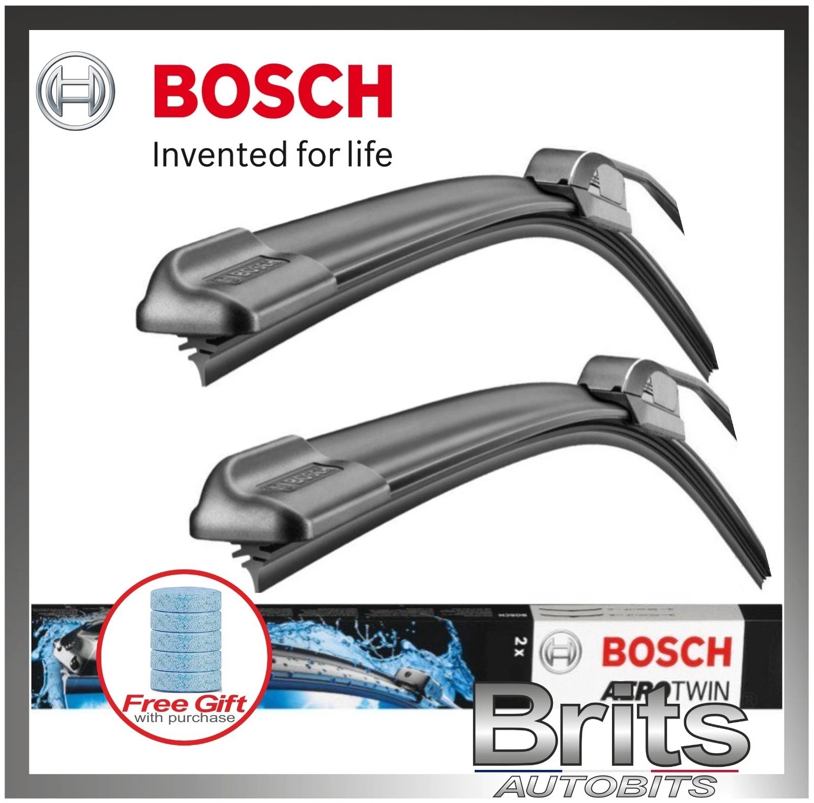 2x Wiper Blades Flat Aero for HONDA JAZZ Mk2, Mk3 Front 06-15 + Free Screenwash