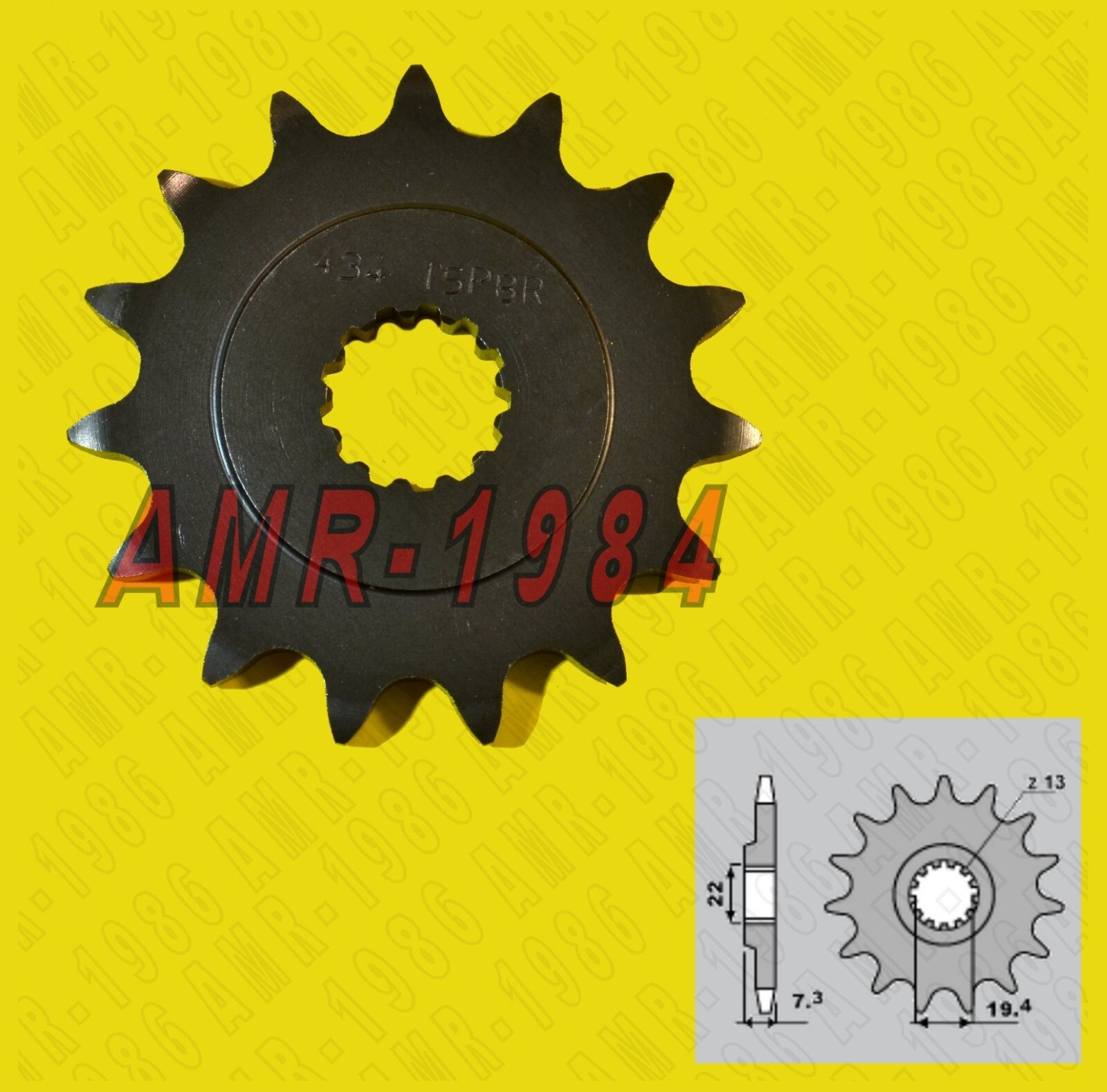 PIGNONE  IN ACCIAIO DENTI  15 PER SUZUKI DR 250 / 500 PASSO #520  PBR 434