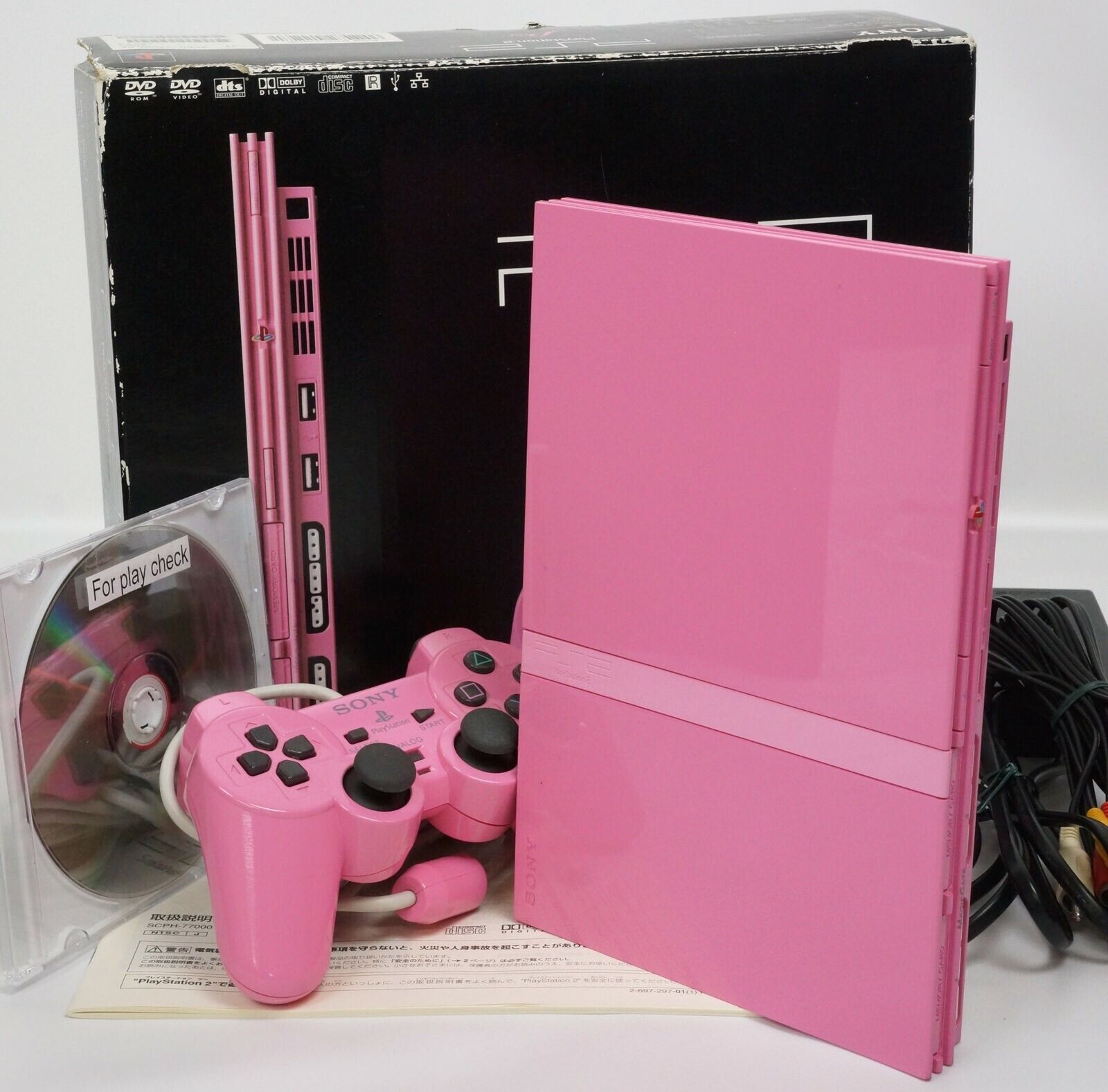 PS2 Playstation 2 Slim PINK Console Boxed Tested System PS2 Playstation 2 Slim PINK Console Boxed Tested System