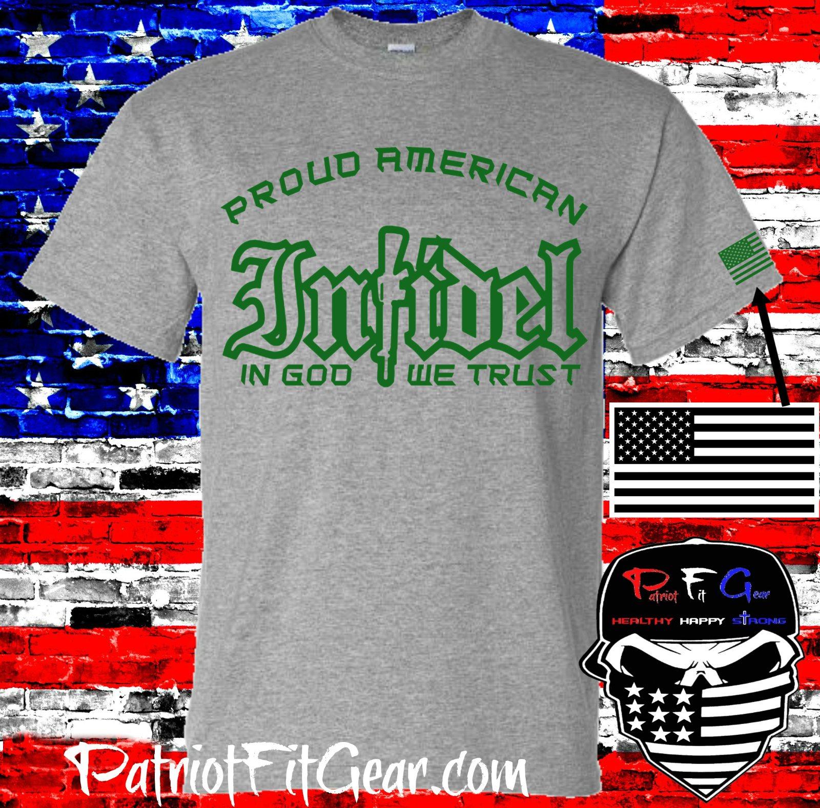 t-shirt,Proud American Infidel,In God We Trust,Molon Labe,Dont Tread On Me,2A
