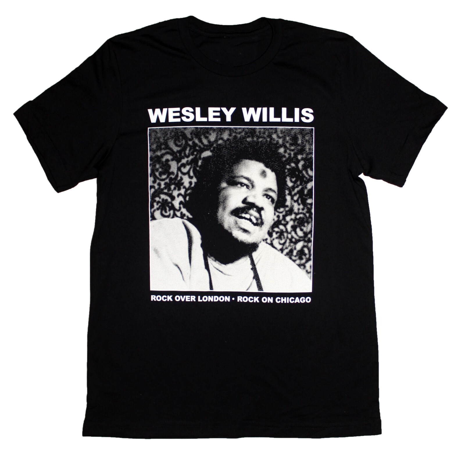 VTG Rock On Chicago Wesley Willis Shirt Short Sleeve Black