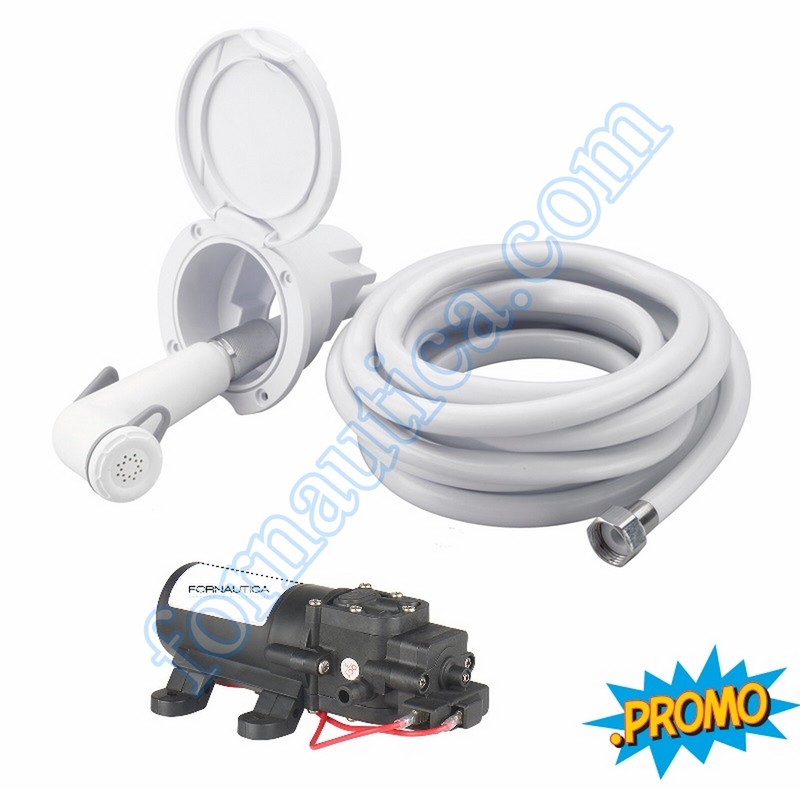 Kit Pompa Autoclave Barca E Camper -  12v Con Tubo E Doccetta E Box