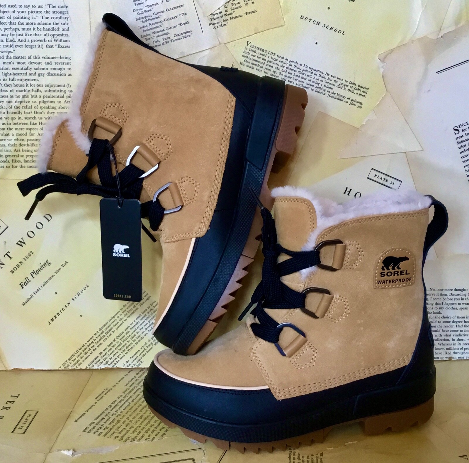 Ботинки Free People Sorel Tivoli IV с водонепроницаемой замшей и флисовой подкладкой из коричневой резины 5 NWT