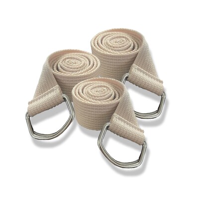 3 Pack Woven Classic Canvas Polyester Beige Belt With D Ring Buckle