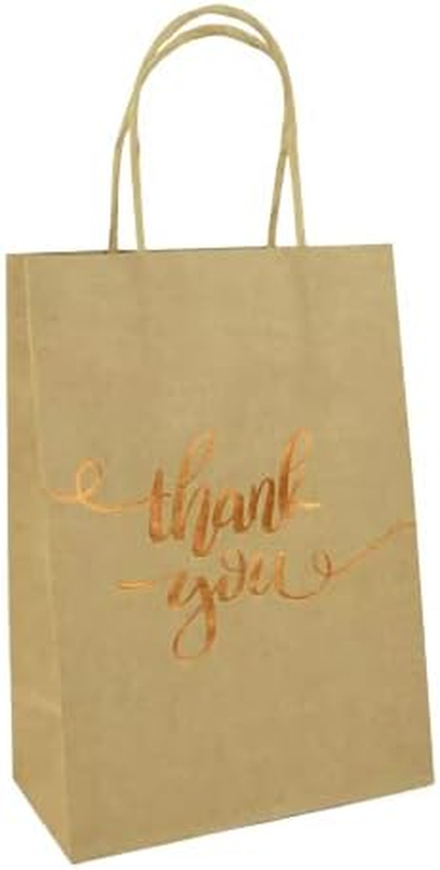 25PCS Medium Bronzing Paper Bags Rose Gold Thank You Bride Wedding Bags Hen Part