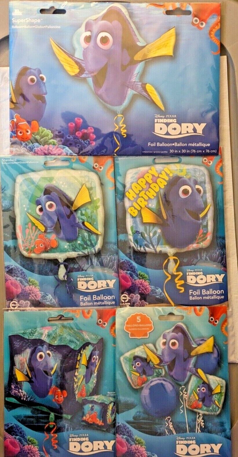 Anagram FINDING DORY Foil Mylar Balloon Bouquet Birthday Party - YOU PICK - NEW