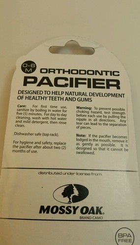 Mossy Oak Orthodontic Pacifier 0-6M  Quantity 2 Pink