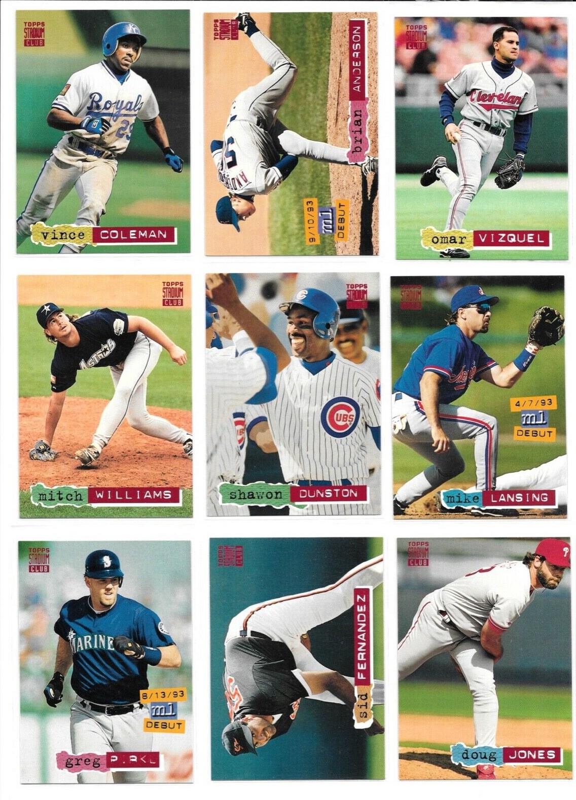 1994 Topps Stadium Club Baseball Trading Cards / You Choose #s 501 - 701 / mb8