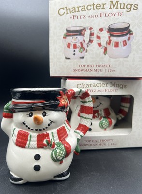 NEW!! Fitz and Floyd |  Christmas Character Mugs | Top Hat Frosty | Snowman |
