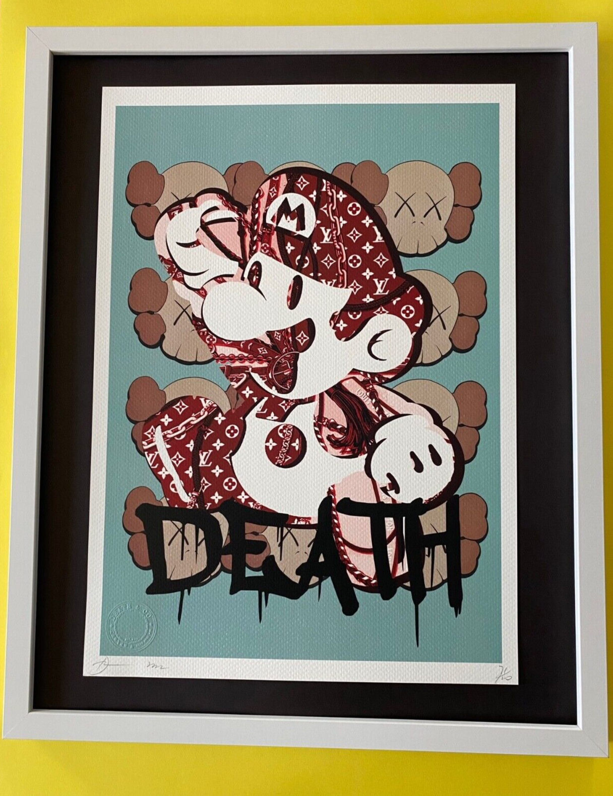 ⭐️death nyc 世界限定100枚⭐️スーパーマリオ Death NYC Large Framed 16x20in Pop Art Graffiti COA Mario