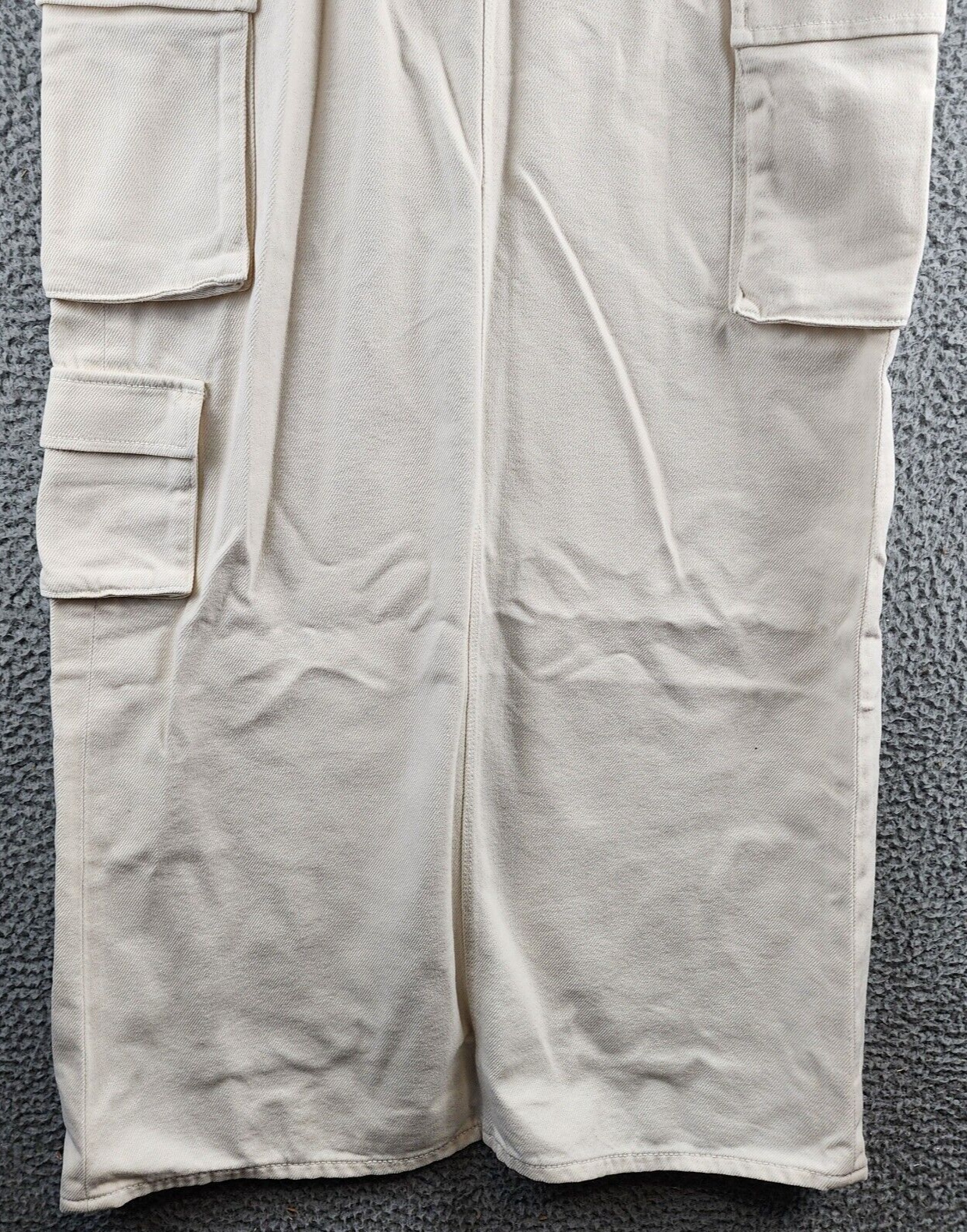 MOTHER The Fun Dip Cargo Maxi Skirt Women's 29 Natural Pockets Slit Button Zip - Picture 4 of 15