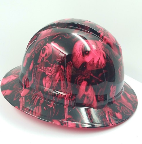 hot pink full brim hard hats