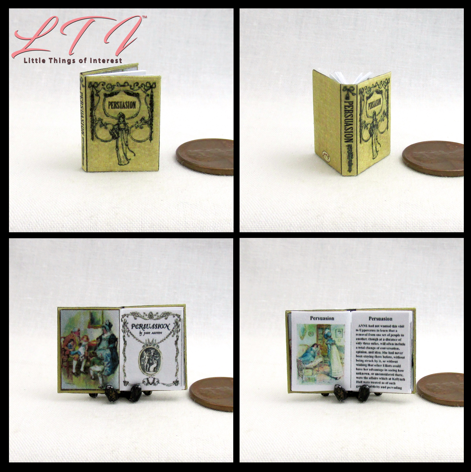 JANE AUSTEN Miniature Book Set 6 Readable Illustrated 1:12 Scale Books