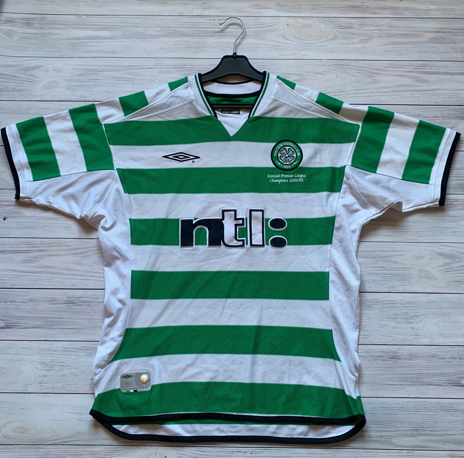 Celtic FC Umbro ストライプシャツ 長袖 2001-03 CELTIC 2001/2003 HOME FOOTBALL SHIRT JERSEY UMBRO XL | eBay