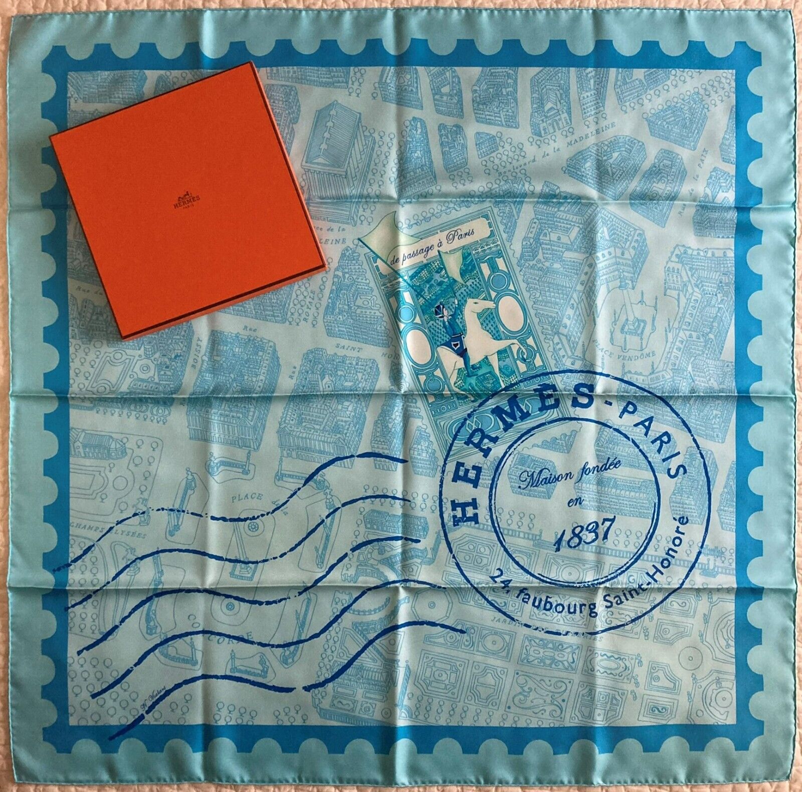 NWT~HERMES~De Passage a Paris~Nathalie Vialars~100% Silk NWT~HERMES~De Passage a Paris~Nathalie Vialars~100% Silk