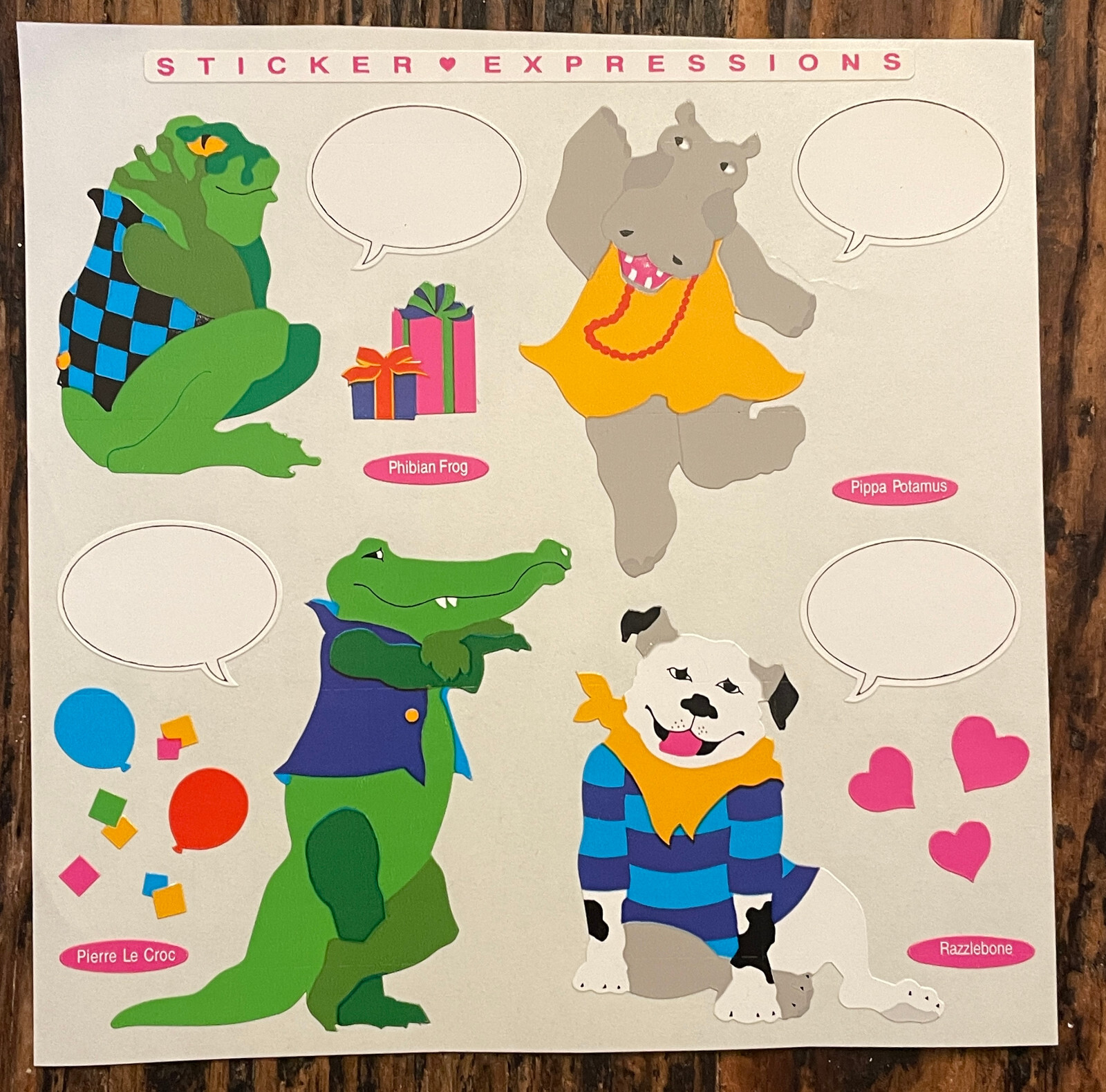 Mrs Grossman Sticker Expressions Animals Speech Bubbles 1992 Gallisdorfer VTG