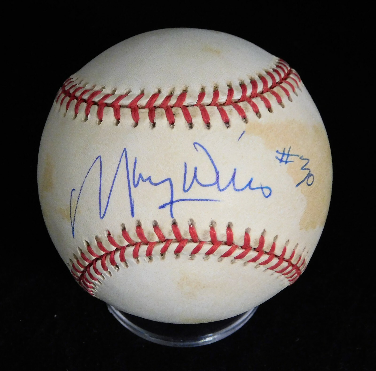 Maury Wills Signed ONLB Jackie Robinson 50th Ann. Baseball