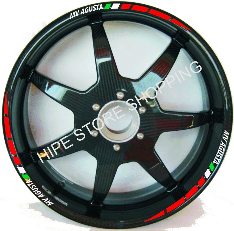 Adesivi Moto Striscie Cerchi Mv Agusta F4/Rivale/Brutale Con Tricolore