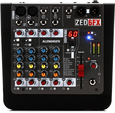 Allen & Heath ZED-6FX 4-channel Mixer with Effects (MINT)