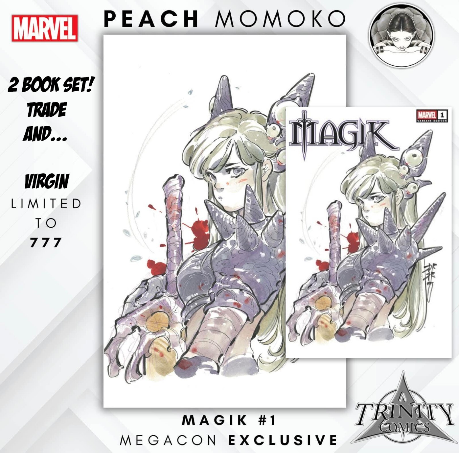 Megacon限定 Peach Momoko 桃桃子 Magik Trinity MAGIK #1 PEACH MOMOKO Megacon Trinity - Trade & Virgin Set