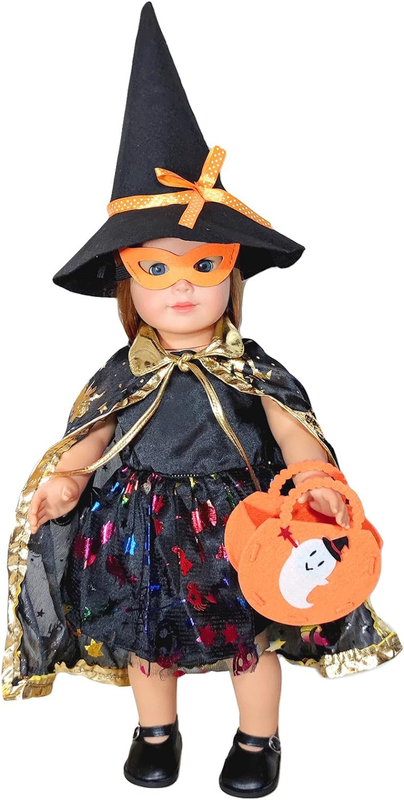 WONDOLL Halloween-Doll-Clothes Outfits Pumpkin with Lantern for 18-Inch-Dolls -