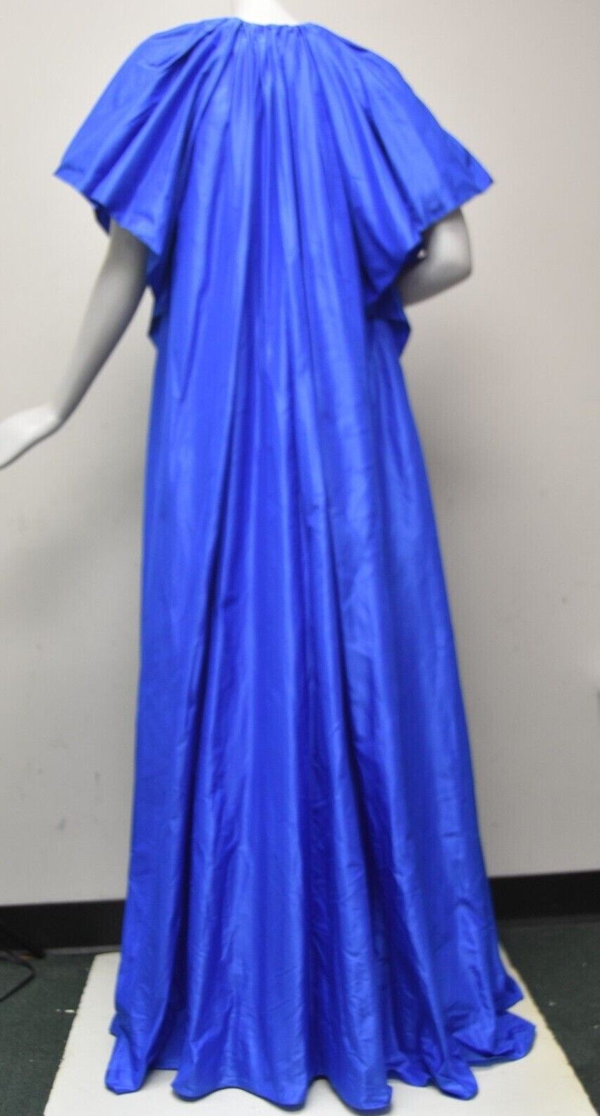 Pre-owned Oscar De La Renta Royal Blue Maxi Button Dress Gown Caftan Coat L Xl Xxl .