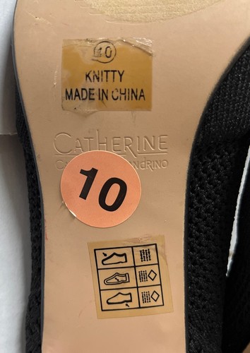 Catherine Catherine Malandrino Womens Black Knit Slip On Peep Toe Sock Boot 10