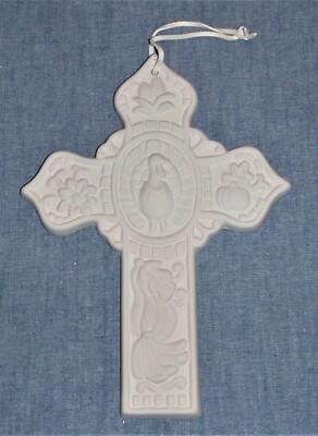 THANKSGIVING CROSS 9''  Fall Harvest Turkey Pumpkin Ornate Ceramic Ready to Paint