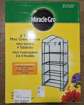 Indoor/Outdoor Greenhouse Miracle-Gro Steel 4 Tiered Reinforced Shelf