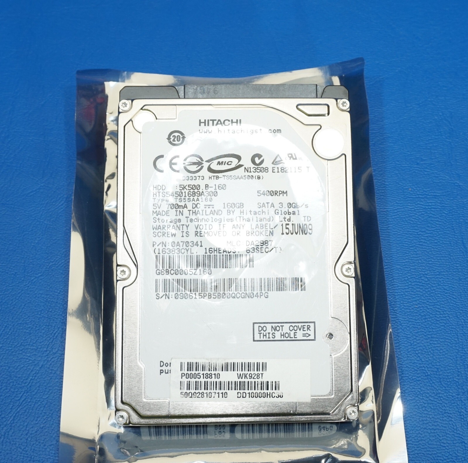 -Hitachi HTS545016B9A300 Qosmio 5K500.B 160 GB ハードドライブ - 2.5インチ内部 - SATA 3.0 Gbps - hitachi 5K500 HTS545016B9A300 160GB laptop 2.5