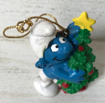 FIGURINE SCHTROUMPF SMURF schleich 51901 AVEC LE SAPIN DE NOEL ET L'ETOILE XMAS