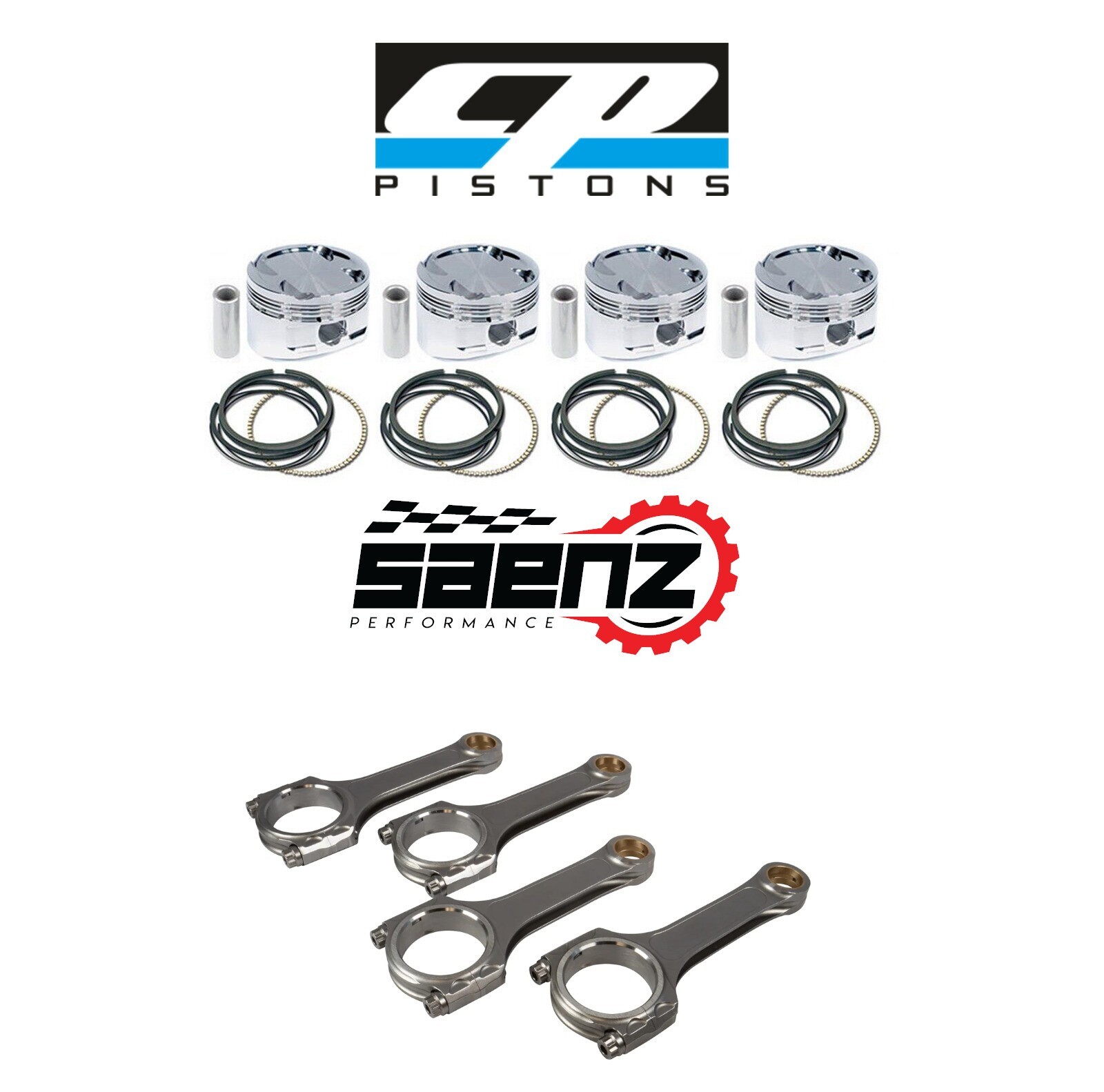CP Pistons 87 mm 9.0:1 CR & Manley H-Beam Rods Fits Nissan