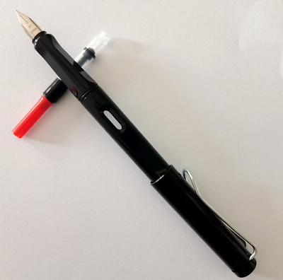 LAMY Fountain Pen Limited Safari Black E-Fine Nib With Box Never Used