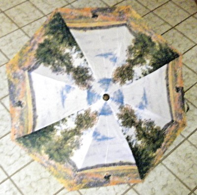 McINTOSH MONET CLASSICS 4-PIECE MUG SET W/STORAGE BOX + MONET COMPACT UMBRELLA