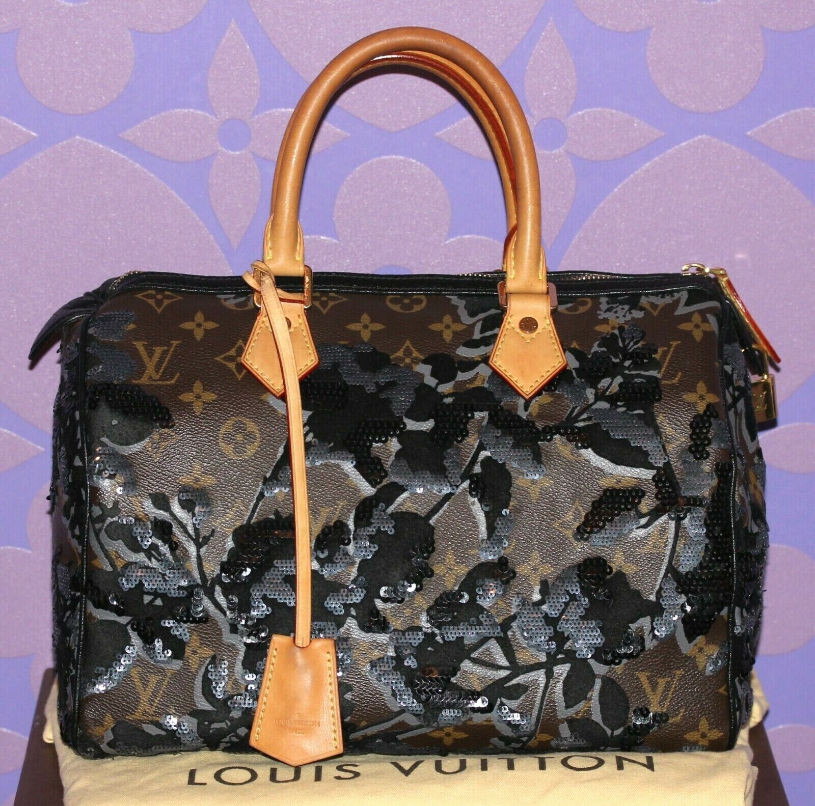 Louis Vuitton *Fleur de Jais* SPEEDY 30 Monogram Felt Floral