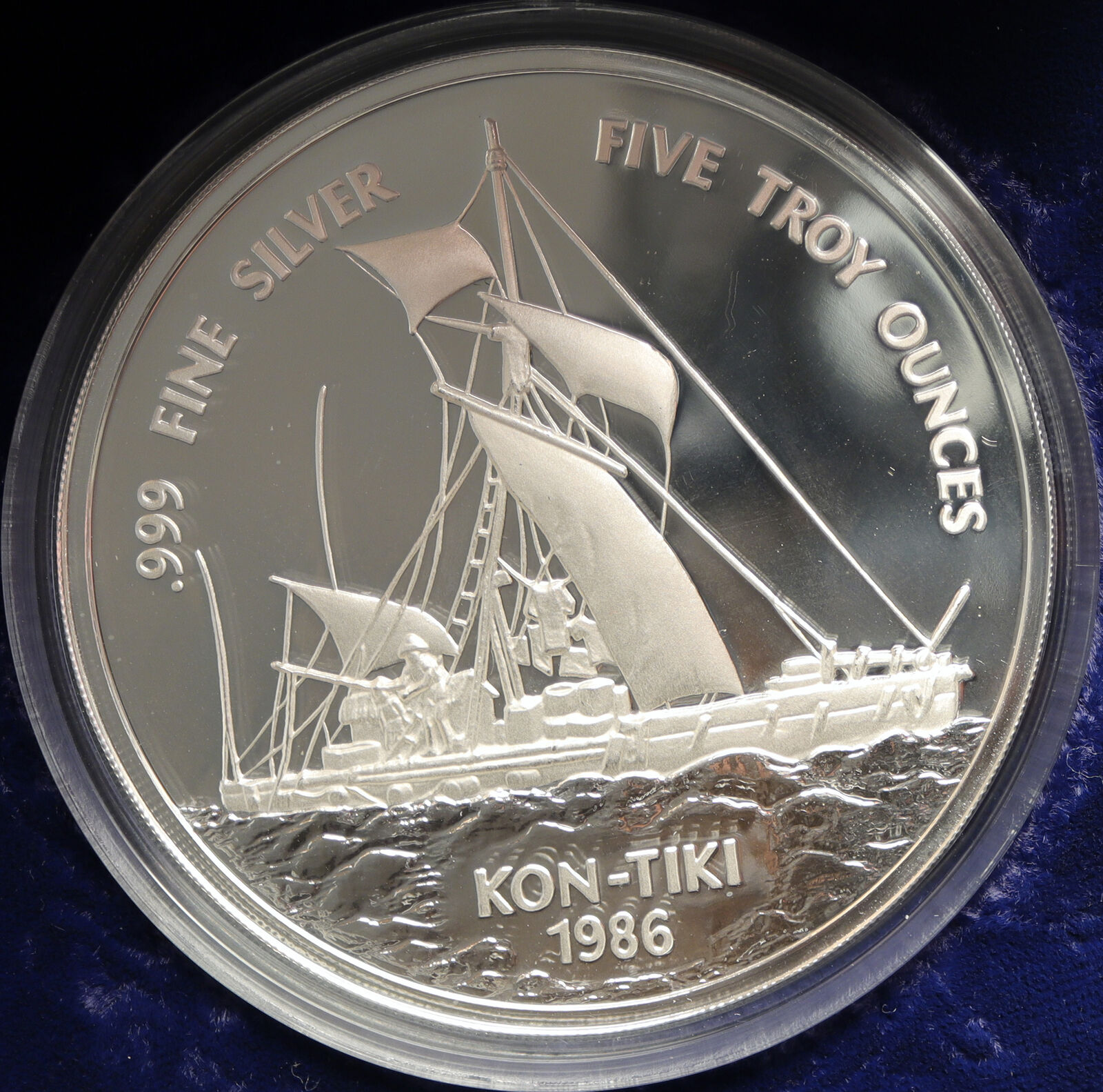 1986 SAMOA UK British KON-TIKI EXPEDITION Vintage Silver $25 1986 SAMOA UK British KON-TIKI EXPEDITION Vintage Silver $25