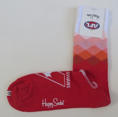 AFL Socks Official AFL happy socks Sydney Swans Brand New Size 41-46