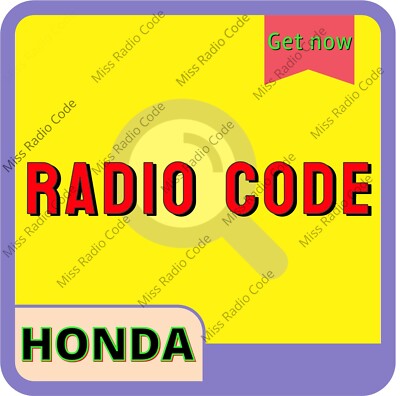 Honda Radio Code Civic Accord CR-V Pilot Odyssey HR-V Fit Ridgeline Passport