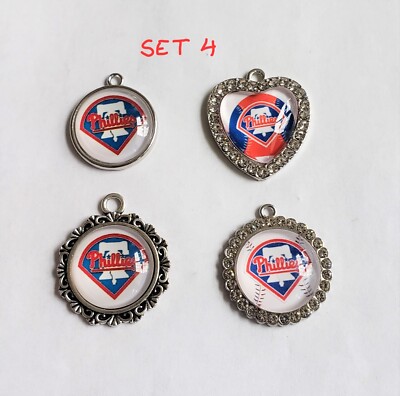 Sale 4pcs of mixed nice designs charms of Philadelphia Phillies Baseball team