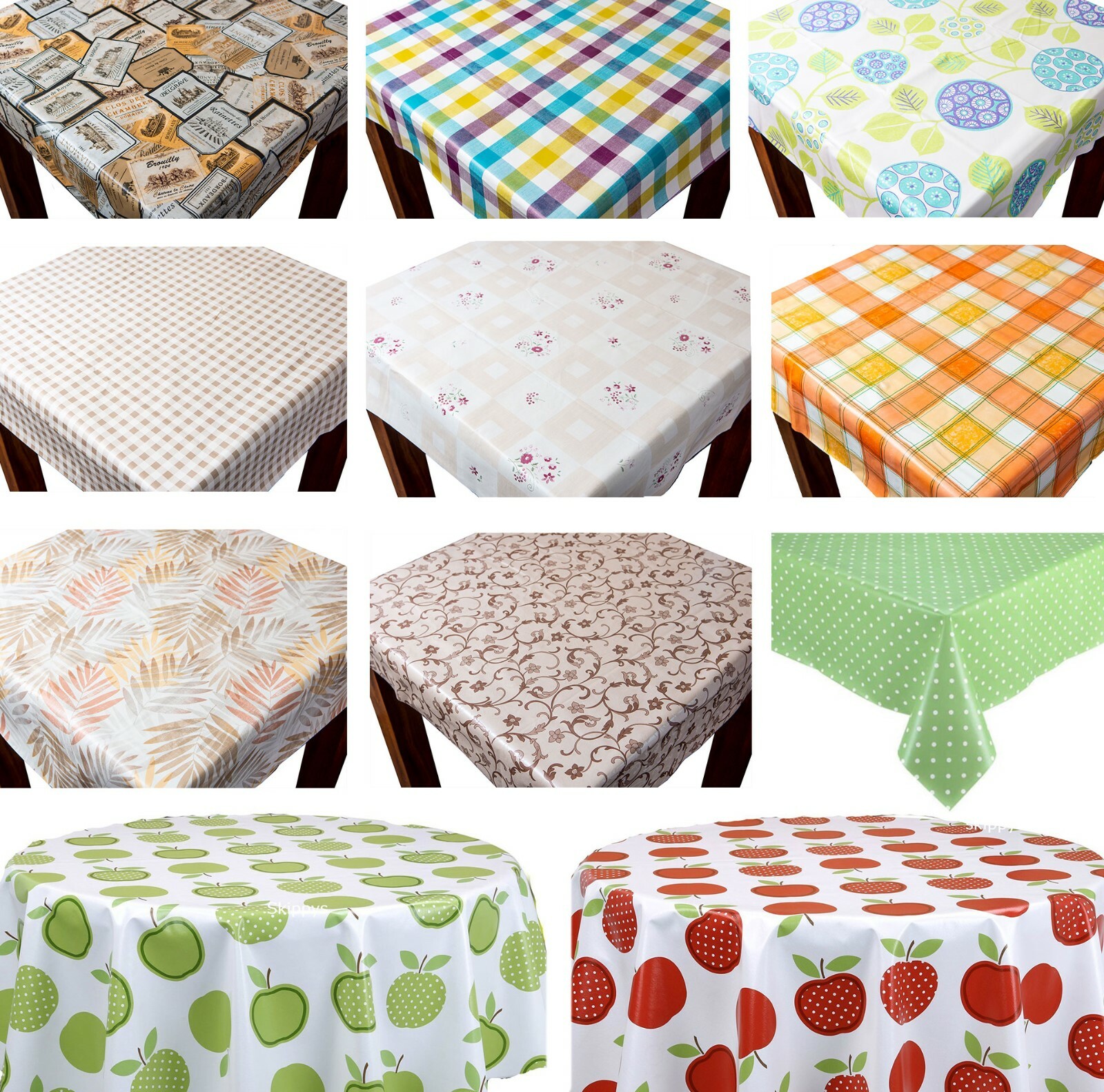 PVC Wipe Clean Tablecloth Vinyl Printed Various Designs and Sizes eBay