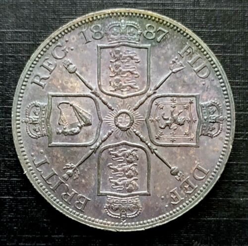 Great Britain - 1887 Double Florin AU55 - (INV0716) - About Uncirculated+