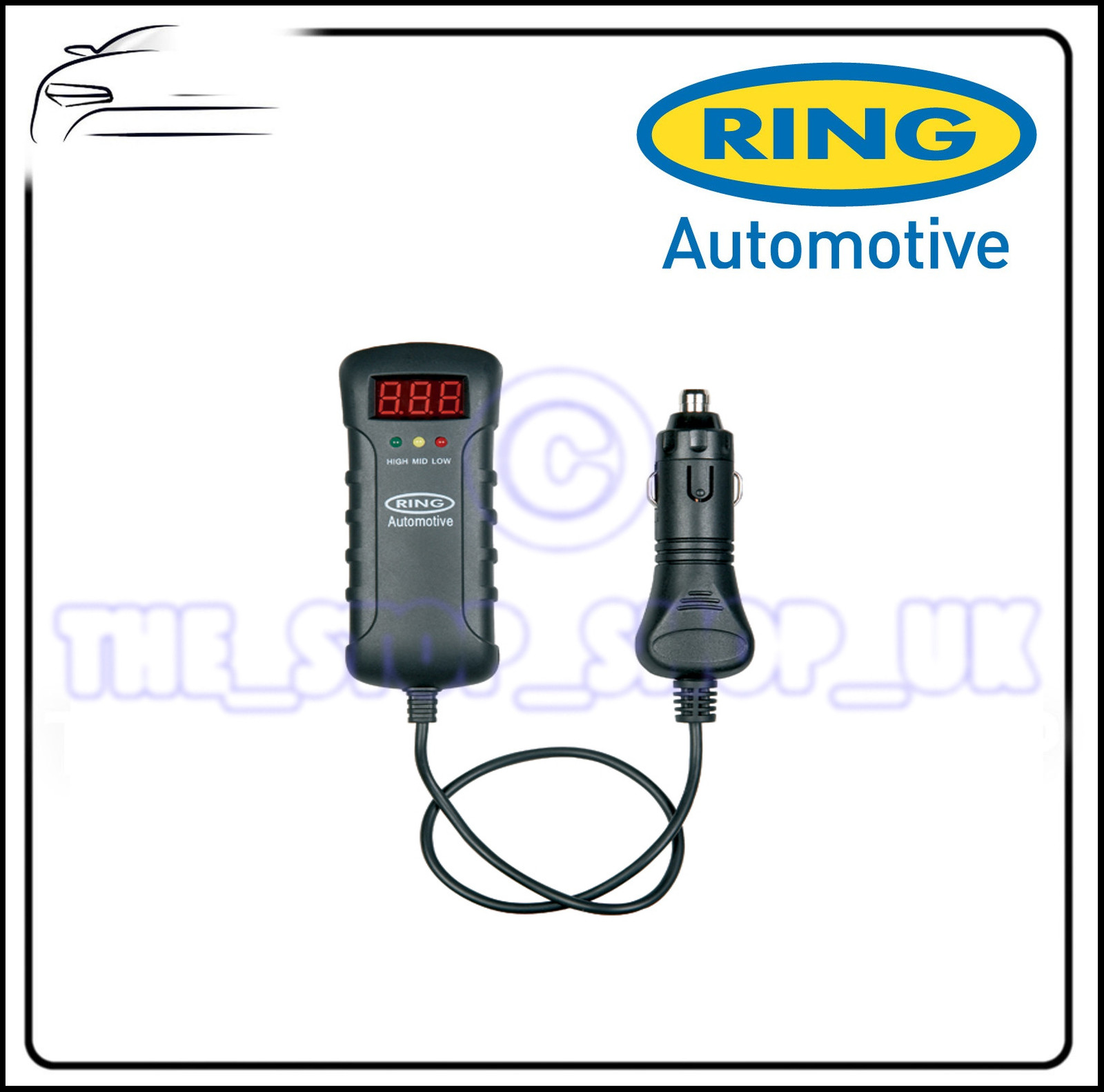 Ring 12v24v Dual Voltage Battery Tester with DC plug & LED indicators