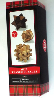 Samsonico Toys  Mind Teaser Puzzles Set Of 3 Games Wooden
