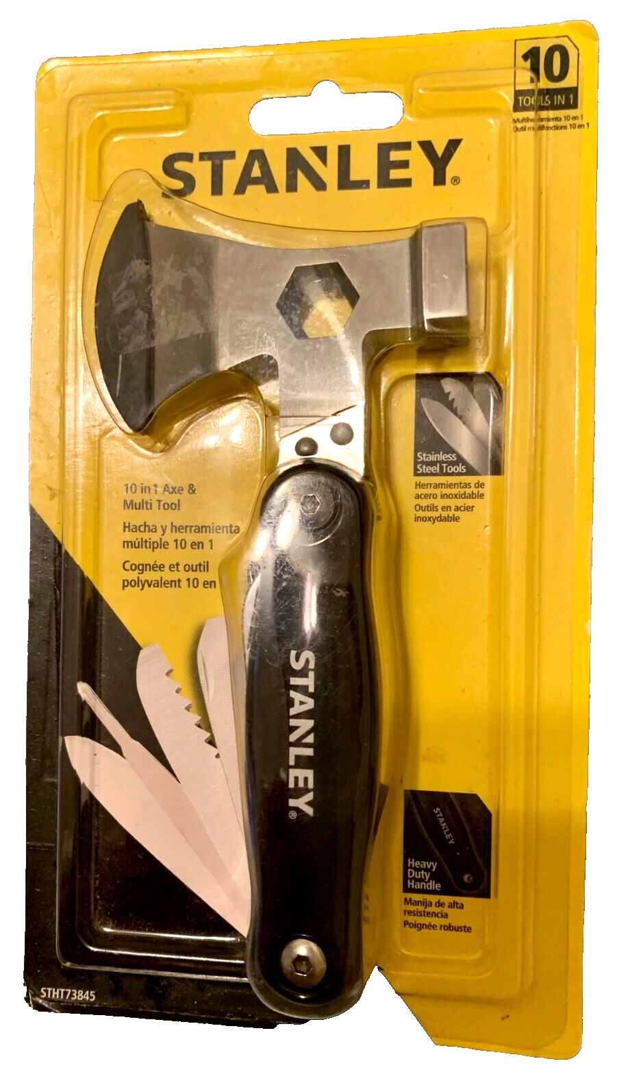 New Stanley 10 in 1 Axe & Multi Tool STHT73845 Stainless Steel Hammer, File,...
