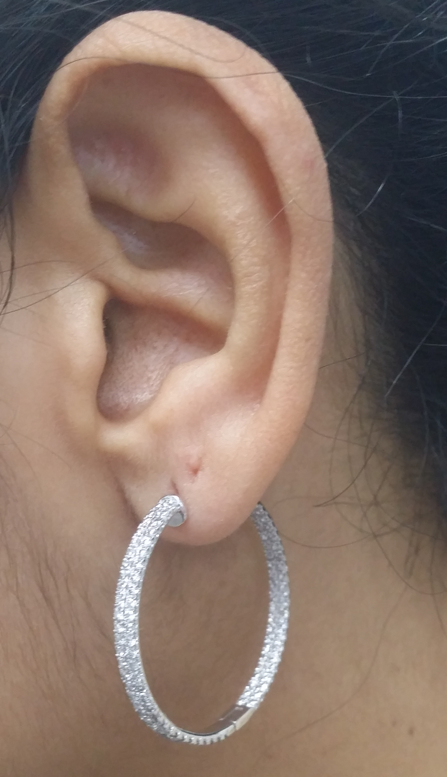Pre-owned Handmade Steal Deal 2.05 Carat Natural Round Diamonds Two Row Hoops Earrings In 14k Gold In White