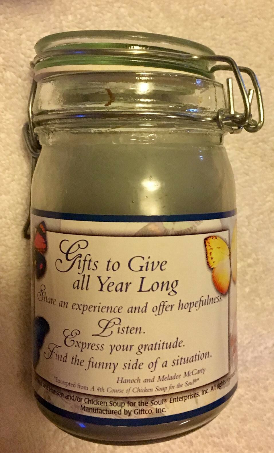CHICKEN SOUP FOR THE SOUL CANDLE in jar...New In Box