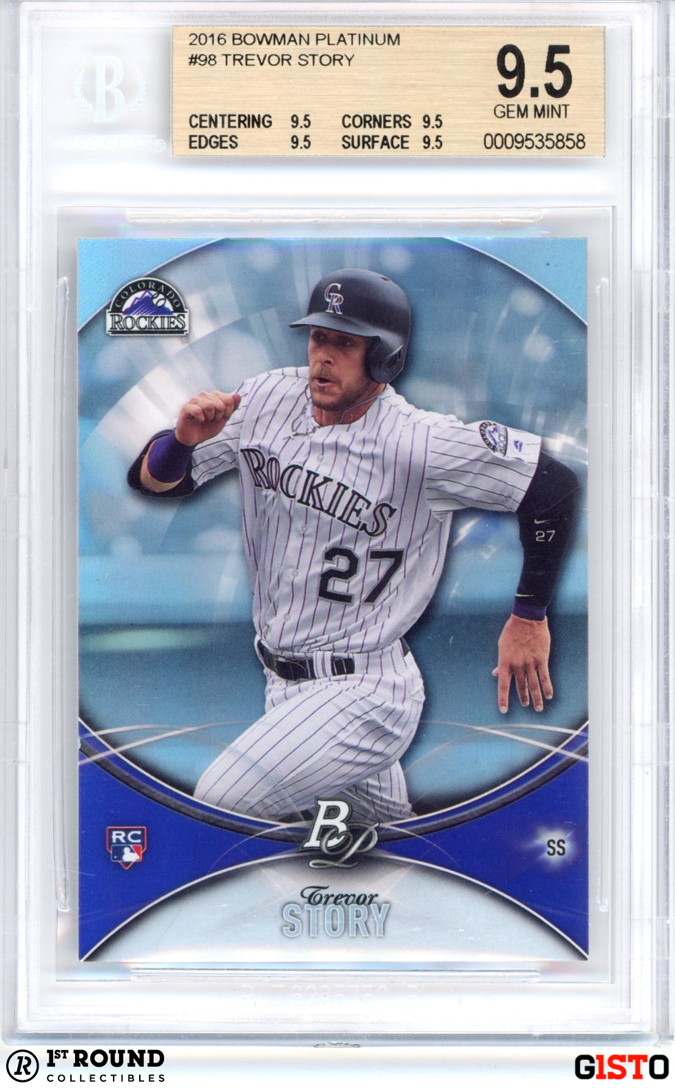 2011 Prime Cuts Trevor Story Rockies BGS 9/10 MINT Prospect
