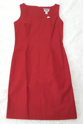 Old Navy Dress 6 Red Sleeveless Knee Length Square Neck Cotton Stretch NEW